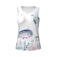thumbnail image 4 of Xecao Sea Animals print women's scoop neck, loose-fit workout tank tops for the gym., 4 of 9