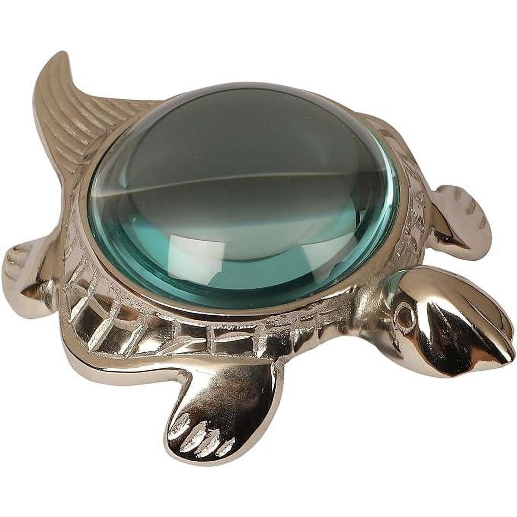 Tortoise Brass Nautical Magnifying Glass Collectible Paperweight for Newspaper Reading Office Desk Feng Shui and Vastu Antique Silver Item