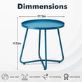 danpinera Outdoor Side Table Weather Resistant Small Round Steel Patio ...
