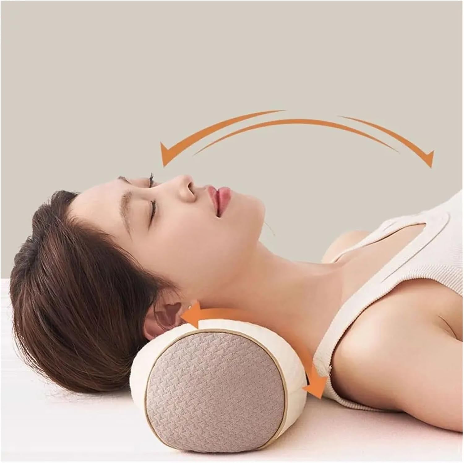 buckwheat pillow,Organic Buckwheat Cervical Neck Pillow – Adjustable Neck Roll for Sleeping, Ergonomic Neck Support Bolster for Side & Back Sleepers, Pillow