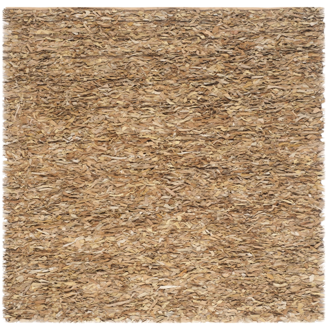 SAFAVIEH Mariam Leather Shag Area Rug, Light Gold, 4' x 6'