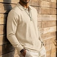 thumbnail image 4 of LWavelet Mens Linen Polo Shirt Long Sleeve Spring Fall Vacation Cotton Linen Shirt Casual Lightweight Button Collared Tops, 4 of 6