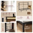 thumbnail image 2 of LEDREM Twin Size All-in-One Metal Bed Frame with Bookshelf, LED Lights & 4-Port Charging Hub, Space-Saving Multifunctional Design, Rustic Brown, 2 of 6