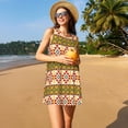 thumbnail image 3 of Vsdgher Robes d'Été Imprimé Aztèque pour Femmes Robe de Plage Décontractée Col en U Sans Manches Robe d'Été Ample avec Poche, 3 of 7