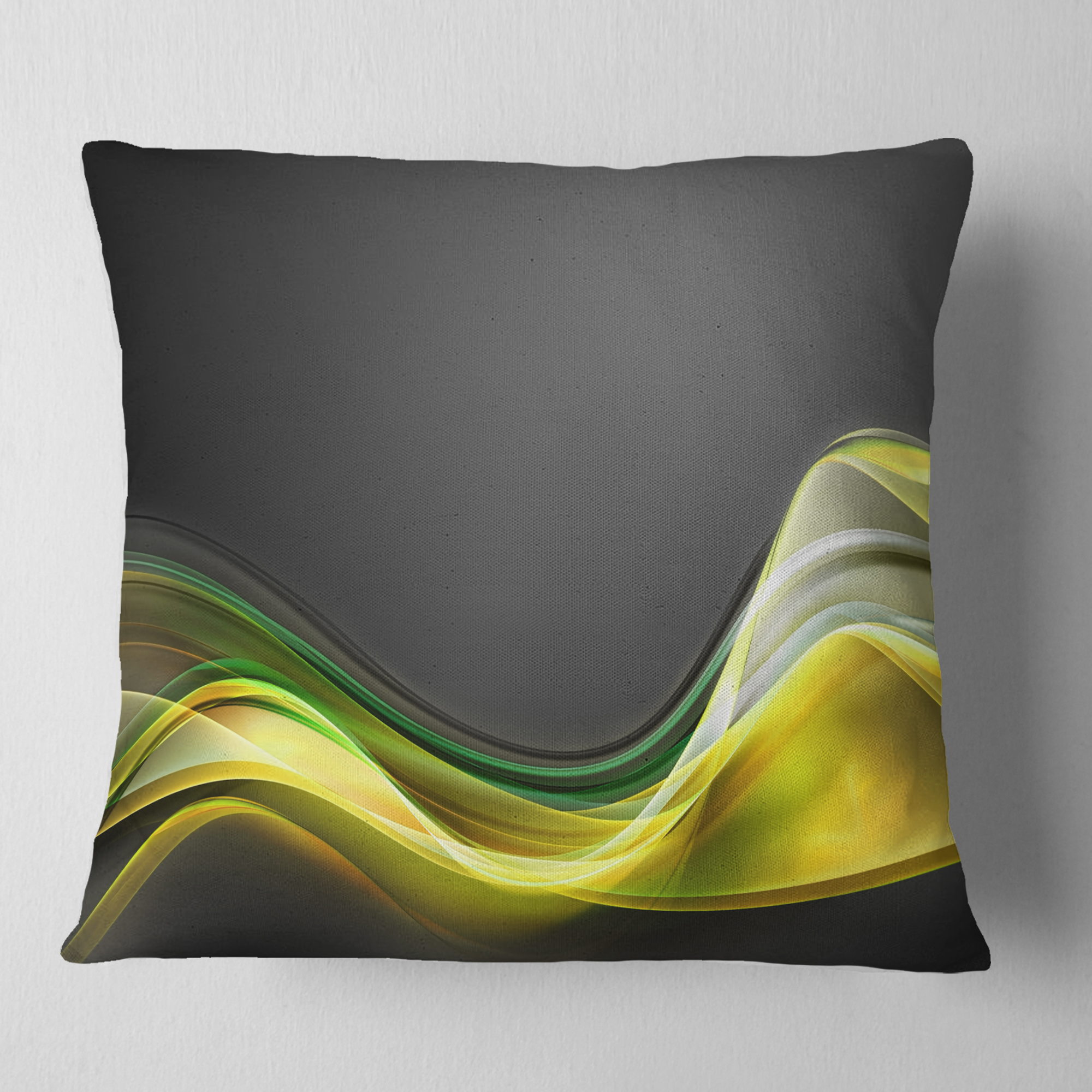 Designart Green Gold Texture Pattern - Abstract Throw Pillow - 18x18