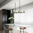 thumbnail image 3 of Aiwen Minimalist Chandelier Linear Geometric Pendant Light Black Rustic Ceiling Lamp, 3 of 7
