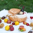 thumbnail image 2 of Cesta de picnic ZORMY de mimbre con forro extraíble para 2 personas, 2 of 7