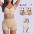 thumbnail image 6 of Women Padded Shapewear Shorts Hip Lifting Tummy Control Elastic Tight Boyshorts Shaping Underwear Beige, 6 of 7
