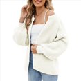 thumbnail image 2 of Suéter de Punto Suave y Grueso de Larga con Botones para Mujer, Cárdigan Informal Holgado con Abertura Frontal para Otoño L, 2 of 9