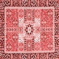 thumbnail image 1 of Ahgly Company Machine Washable Indoor Square Abstract Red Modern Area Rugs, 4' Square, 1 of 1