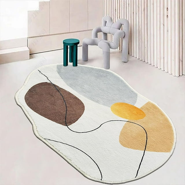 Area Rug, Irregular Shape Rug, Rugs for Living Room, Non Slip Rugs for Bedroom, for Living Room Guest Room Study Room Washable Rugs