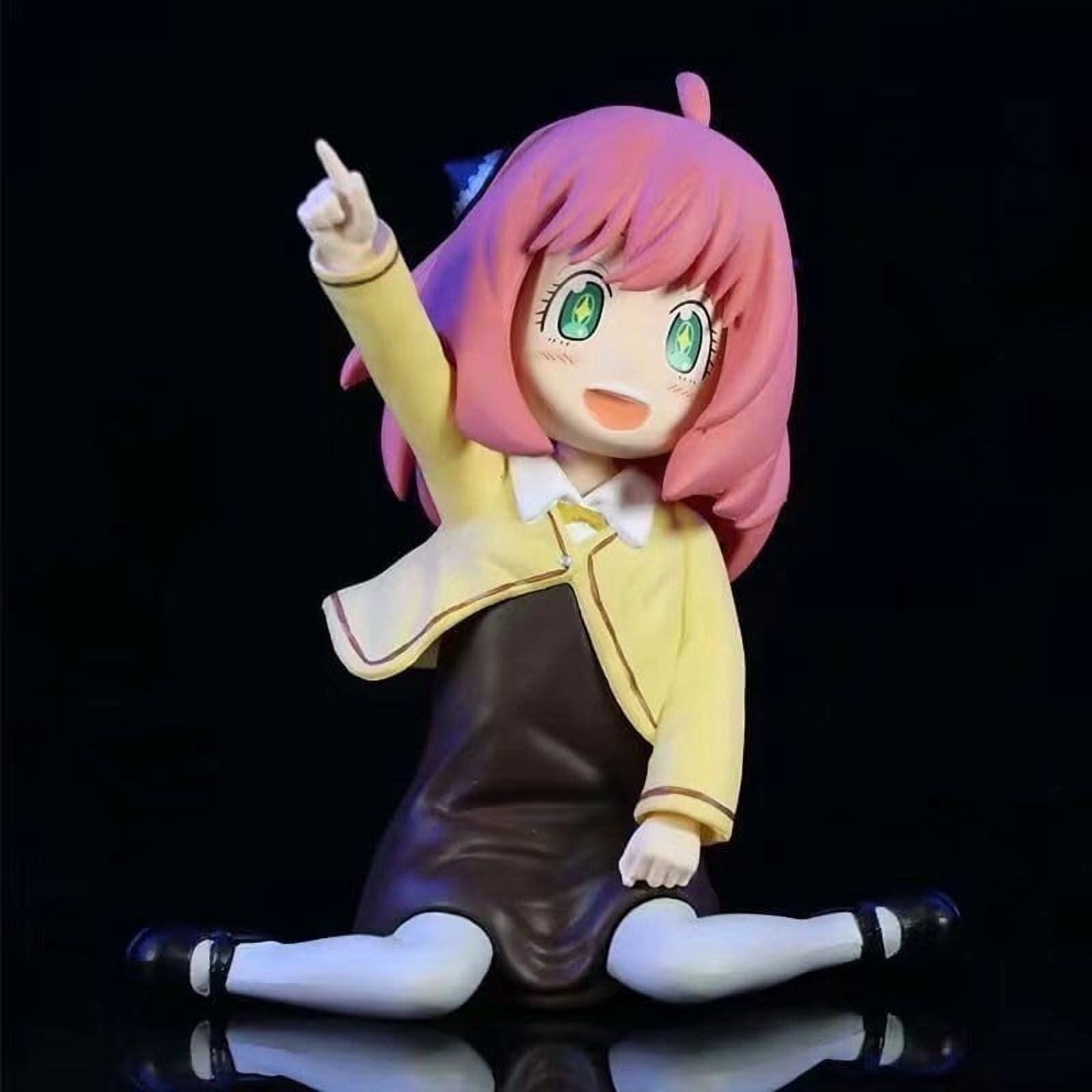 Newly Anya Figure Kneeling Replacement Face Anya Forger Anime Figures 12cm/4.7inch PVC Characters Collectible Souvenirs Gifts