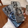 thumbnail image 4 of Magsafe-funda con purpurina y diamantes para iPhone, carcasa magnética suave con soporte degradado, para modelos 15, 14 Pro Max, 11, 12, 13 Plus, 15Pro, 4 of 5