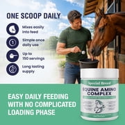 150-Day Supply Horse Amino Acid Supplement - Equine Amino Complex for Muscle, Topline & Recovery Support - Supports Strength, Tissue Repair & Vitality - Daily Horse Supplement Powder