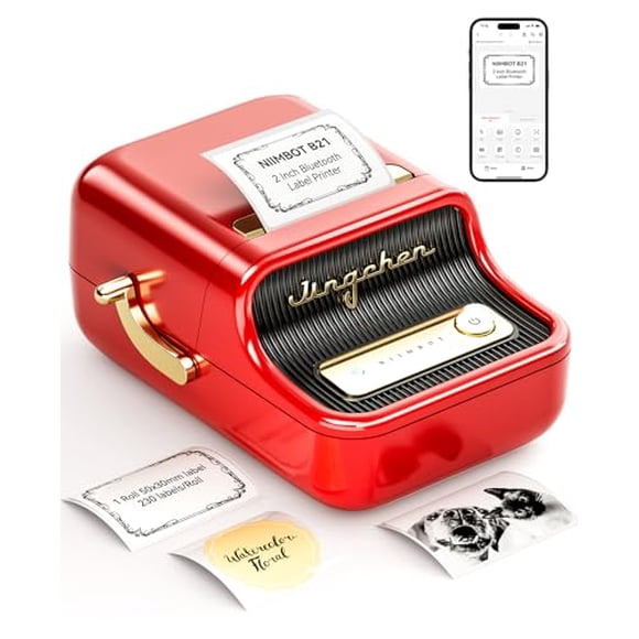 Impresora de etiquetas NIIMBOT B21 sin tinta con Bluetooth, máquina de etiquetas térmica portátil de 2 pulgadas para pequeñas empresas, direcciones, logotipos, ropa, correo, velas, joyas, impresora de