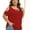 Red, variant on Womens Summer Shirts V Neck Criss Cross Cold Shoulder Tops Blouse