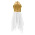 thumbnail image 2 of RUNQHUI Robe de Danse Sans Manches Asymétrique pour Filles, Costume Moderne Contemporain Blanc 16, 2 of 5