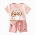 thumbnail image 2 of Toddler Baby Girl Boy Summer Clothes 2pcs Outfit Graphic Short Sleeve Cotton T-Shirt Top Pull on Shorts Set Pockets Kaprioy Toddler Girl Clothes 6 9 18 24 Months 2T 3T 4T 5T 6T, 2 of 4