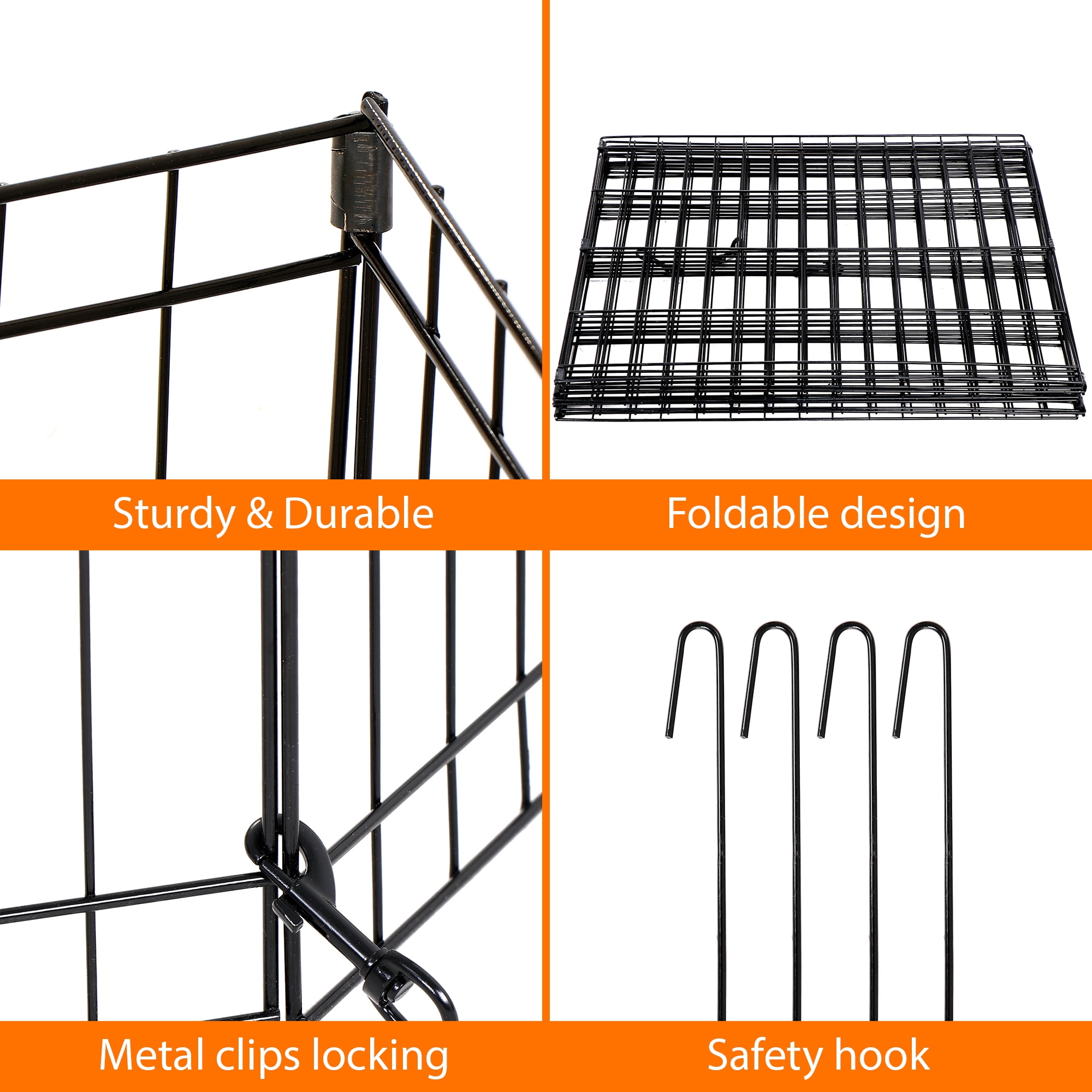 HomGarden 24-inch Height Pet Playpen 8 Folding Panel Exercise Dog Fence Indoor Outdoor