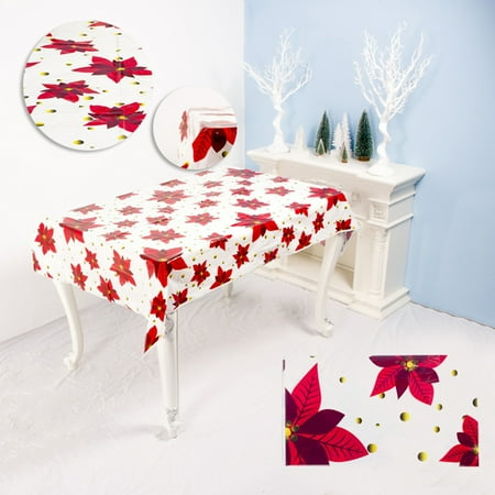 

Tablecloth Merry Christmas Waterproof Plastic Dinning Table Cover Cloth Decoration Blue Plastic
