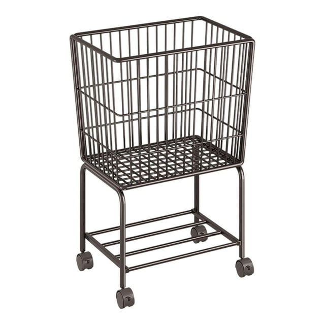 Tnarru Rolling Laundry Cart Laundry Basket Multipurpose, Iron Storage Basket, Garment Storage Cart for Kitchen, Living Room, Bedroom