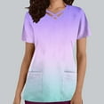 thumbnail image 4 of Tops Cortos para Mujeres V-Cuello Moda Casual con Diseño de Color de Gradiente de Bolsillo, Tela de Estante de Imitación Suave para Uso Diario Y Casero, 4 of 5