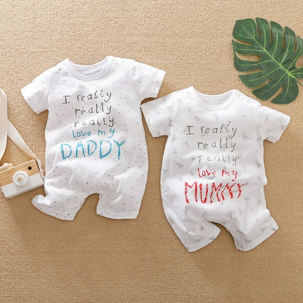 Patpat Baby Boy Girl I Love My Daddy Mummy Romper Walmart Com