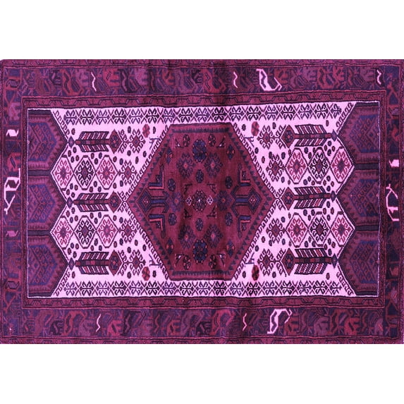 Ahgly Company Indoor Rectangle Persian Purple Traditional Area Rugs, 5' x 8'