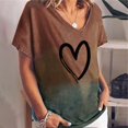 thumbnail image 1 of Fashion Womens Gradient Color Printing Short-sleeved Large Size Loose T-shirt, 1 of 3