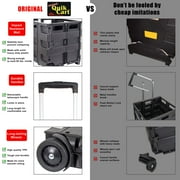 dbest products Quik Cart Topless Without Lid Travel Portable Mobile Storage Collapsible Handcart Rolling Utility Heavy Duty, Black