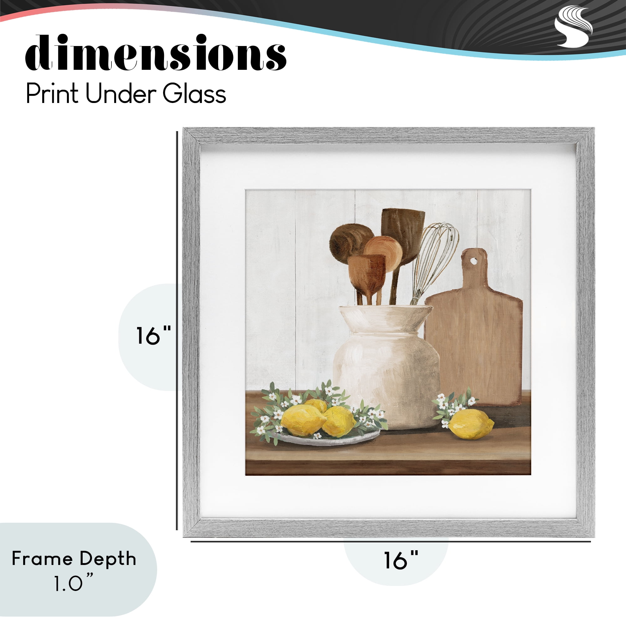 Stupell Industries Country Kitchen & Lemons Gray Framed Print Under Glass, design by White Ladder