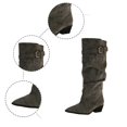 thumbnail image 5 of Elegant Mid Calf Boots With Sleek Finish And Side Buckle Detail for Fall Wear, 5 of 8