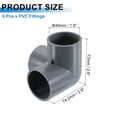 thumbnail image 2 of 11/4" Fittings, 6Pcs 3 Way Elbow Connector Elbow Corner Fitting, Grey, 2 of 7