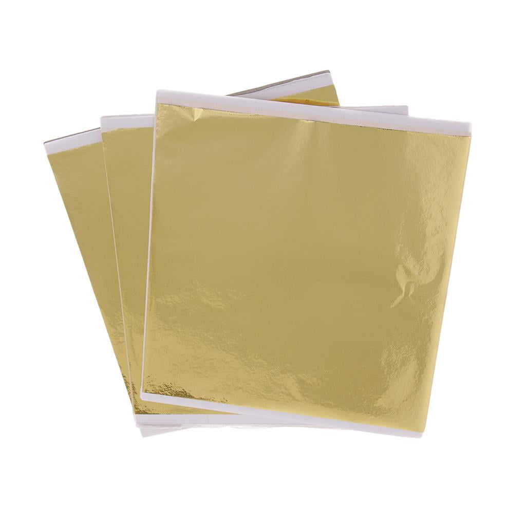 50-pack Variegated Goldleaf Foild Gold Leaf 5.5x5.5inch for Statue Face DIY 