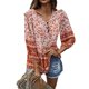 thumbnail image 2 of Sunloudy Blusa de primavera para mujer, camisa bohemia con cuello en V y flores de manga 3/4 con cuello en V, blusas sueltas estilo suéter de otoño para mujer Sunloudy  moda, 2 of 10