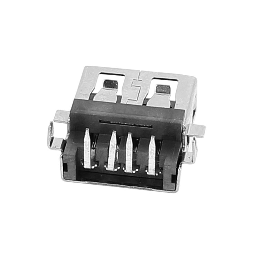 Lot De 10 Connecteurs USB 2.0 Type-A Femelle 4 Pins + Capots Plastique Noir