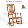 thumbnail image 4 of Spaco Patio Rocking Chair Ergonomic High-Back Outdoor Rocker with Smooth Rocking Base, Chaise Lounge Chair with Weather Resistant Steel Frame for Porch Garden Outside, Brown, 4 of 5