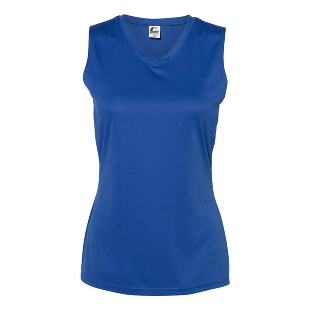 C2 Sport T-Shirt Sans Manches Col en V pour Femmes, G, Royal