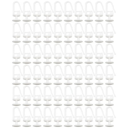 Pack Of 60 Curtain Gliders with Lockable Hook For Smooth Sliding In Track For Home And Office Use