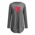 thumbnail image 4 of Pompotops Mode Femme Col Rond Manches Longues Imprimé T-Shirt Blouse Décontractée Hauts Liquidation, 4 of 4