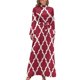thumbnail image 2 of Vestido largo con estampado marroquí rojo carmesí, vestidos de noche de lujo 2024, vestidos de manga larga para mujer, 2 of 5