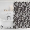thumbnail image 3 of Grey Paisley Shower Curtain, Waterproof Shower Curtains for Bathroom, Ethnic Vintage Floral Botanical Abstract Washable Fabric Bathtub Curtain Set Bath Decor with 12 Hooks Stall 36"x72", 3 of 8