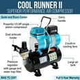 thumbnail image 5 of Master Airbrush Cool Runner II Dual Fan Air Storage Tank Compressor System Kit with Master Elite Plus Elite Level Performance Airbrush Set, Case, Dual-Action, 0.3mm Tip, 2 Cups, Hose Holder, 5 of 7
