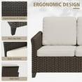 thumbnail image 5 of GAZEBETER Outdoor 3-Seat Patio Sofa,3-Seat Patio Wicker Couch,All-Weather Wicker Rattan Sofa Furniture Steel Frame with Deep Seat High Back No-Slip Cushioned Furniture Cover,Beige, 5 of 8