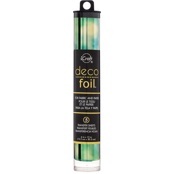 Deco Foil Specialty Transfer Sheets 6"X12" 5/Pkg Emerald Watercolor