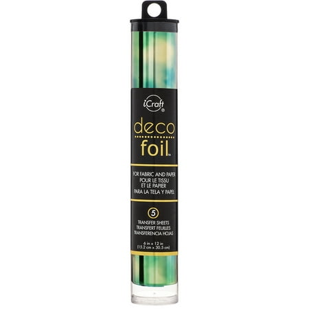 Deco Foil Specialty Transfer Sheets 6"X12" 5/Pkg Emerald Watercolor