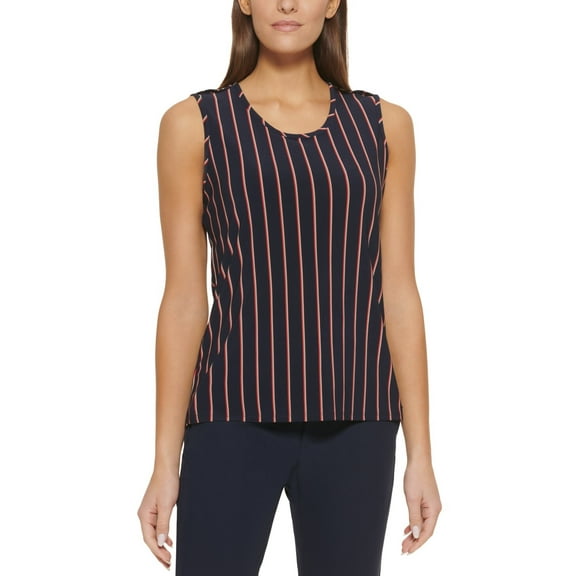 Tommy Hilfiger Women's Striped Top, Midnight Stripe, Size Large