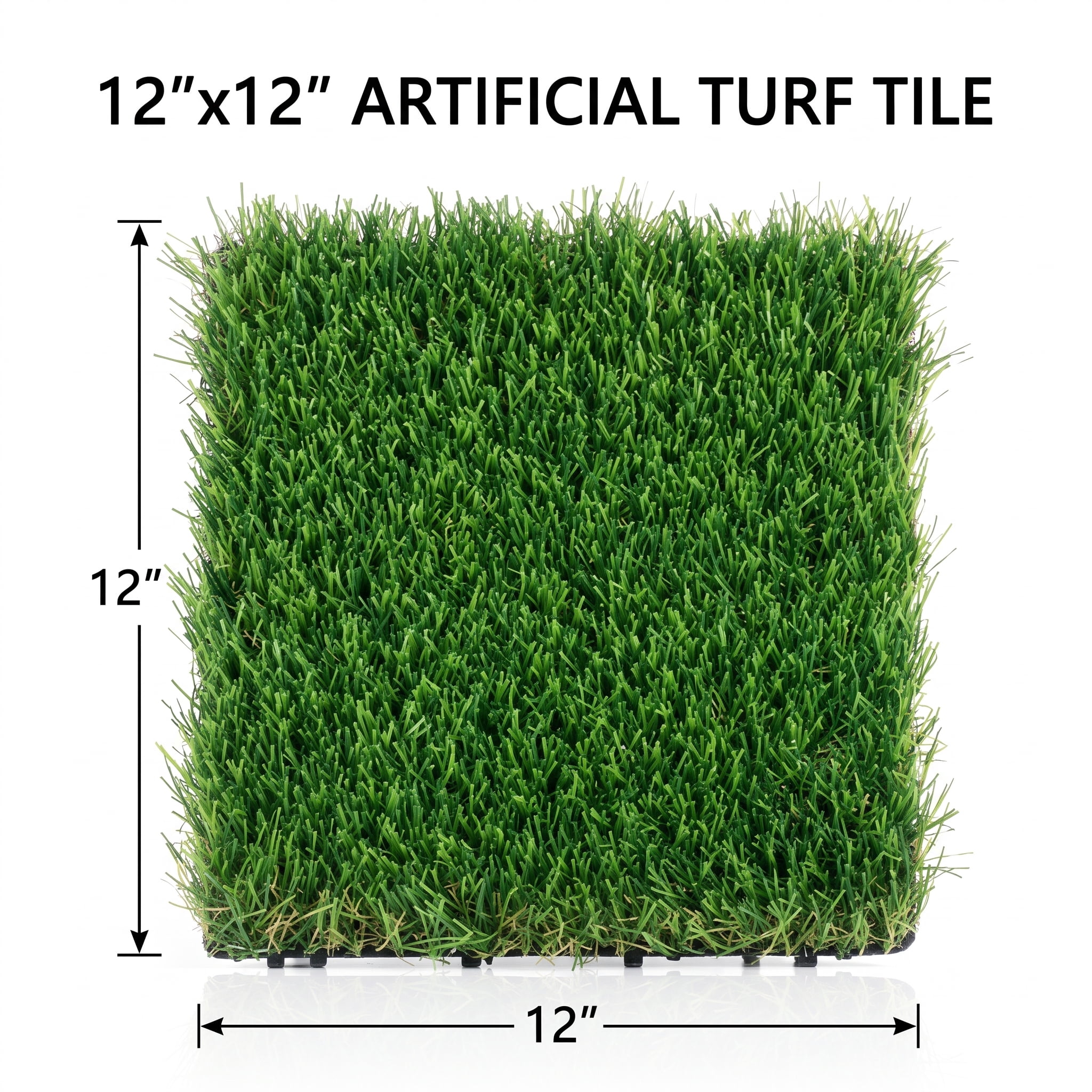 18 Pack Artifical Grass Tiles Interlocking Turf Deck Set, 12"x12" Synthetic Fake Grass Self-draining Mat Flooring Decor Pad, Perfect For Multi-Purpose Indoor Outdoor Entryway Scraper Dog Mats