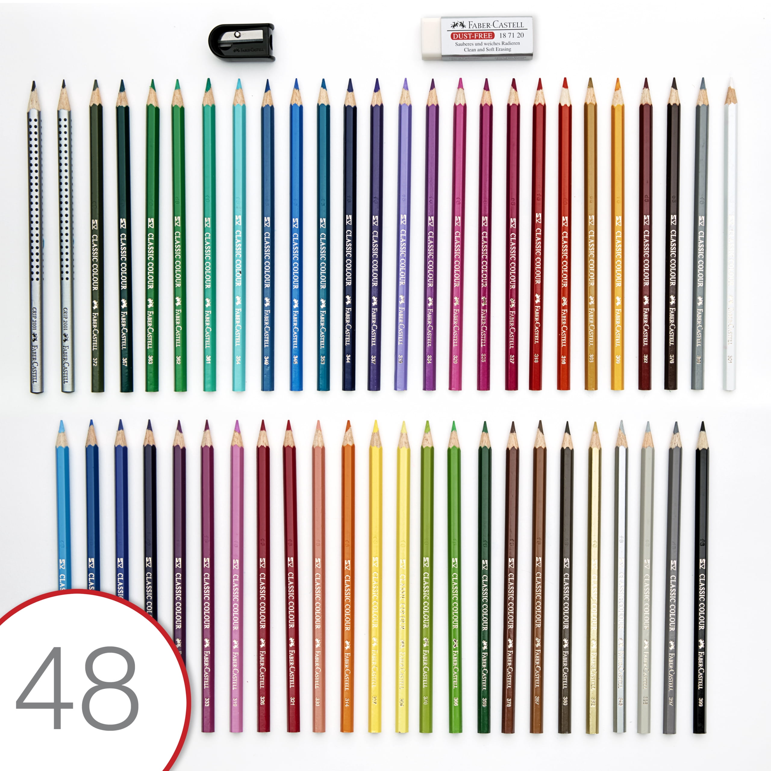 Faber Castell Classic Colored Pencils Tin Set, 48 Vibrant Colors In Sturdy Metal Case - Great Spring Craft Supplies