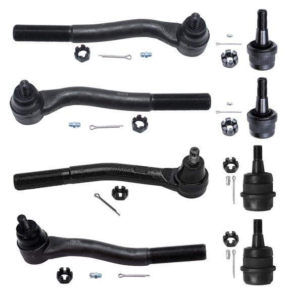 Detroit Axle - Front Upper Lower Ball Joints Tie Rod Ends Replacement for 1999 2000 2001 2002 2003 2004 Jeep Grand Cherokee